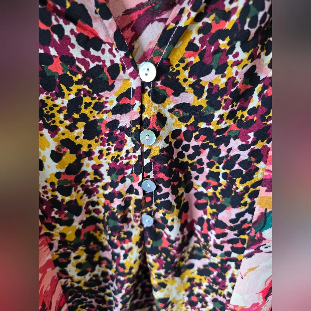 Fig&flower Anthropologie plus 3/4 Sleeve Floral Print Blouse Size 3X - Picture 2 of 9